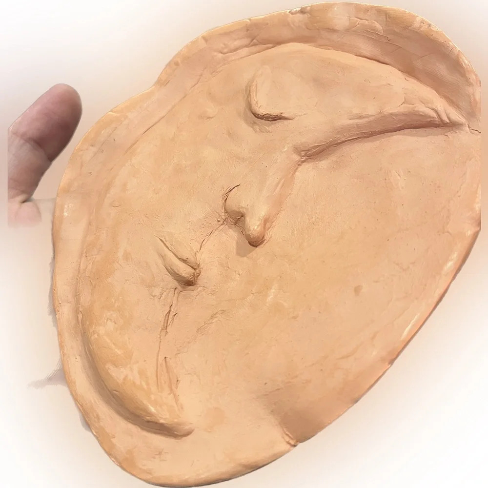 Handmade Artisian Boho Earthy Cresent Moon Man Clay Trinket Dish Made by Myself